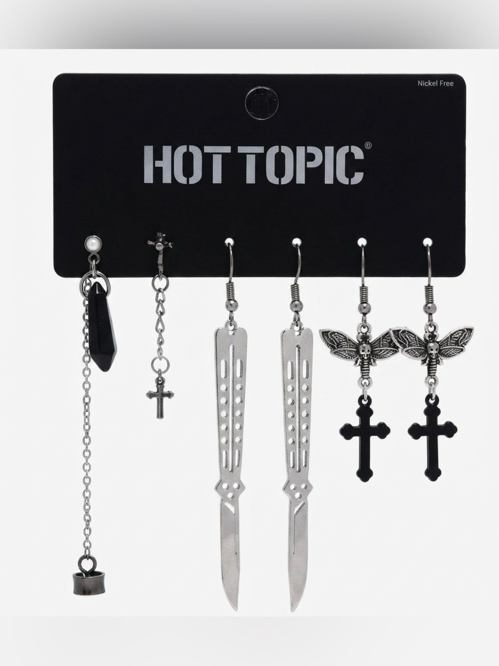 Black and Silver Gothic Mixed Earring Set